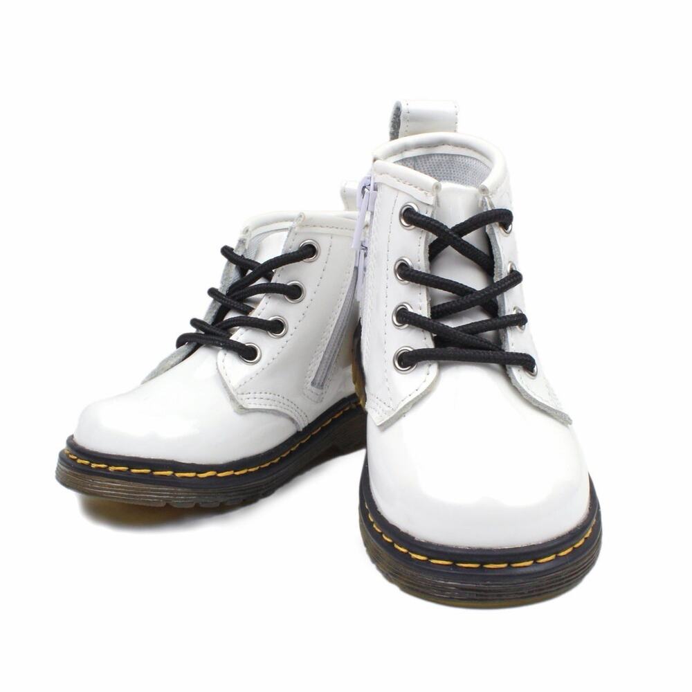 NWT Piper Finn Little Wonder & Co. Kids Size 6 Combat Boots Leather Snow White
